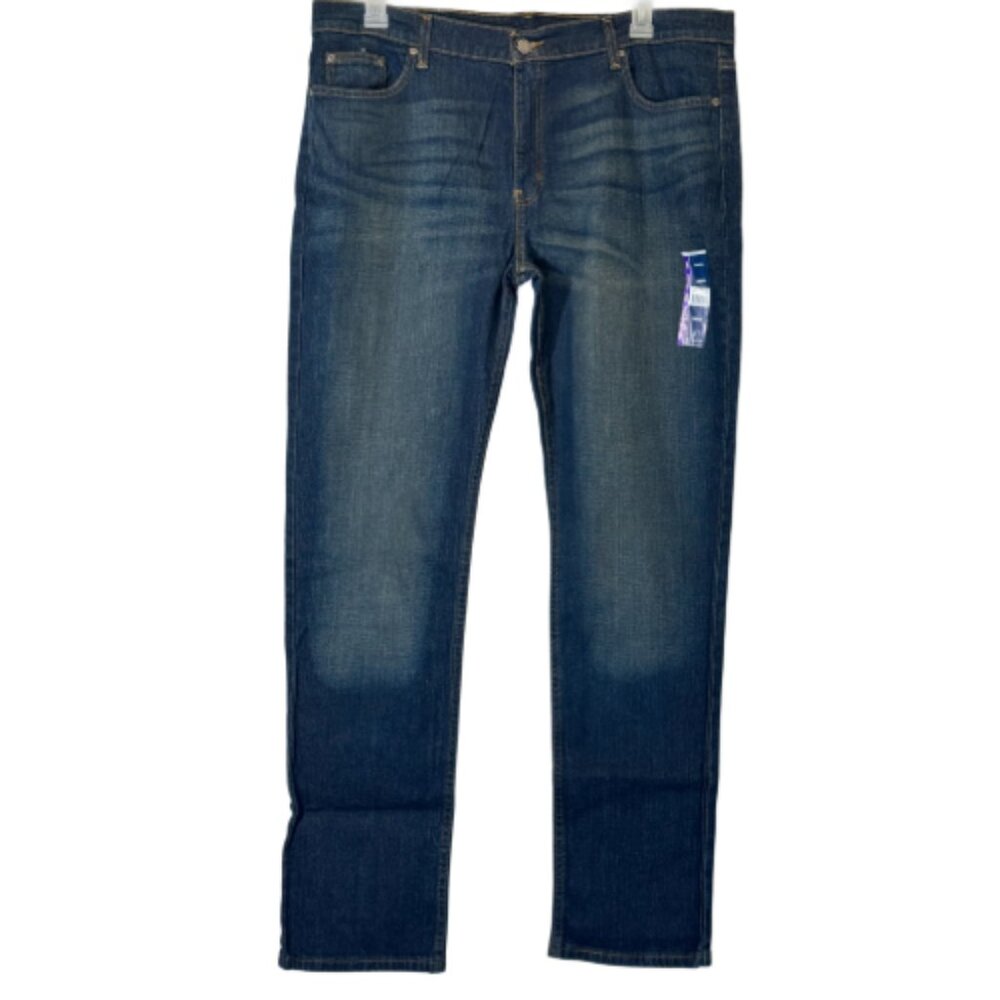 George Men's Blue Slim Straight Jeans Size: 38" X 34"